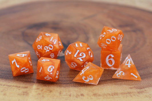 “Orange Decadence” RPG Dice Set