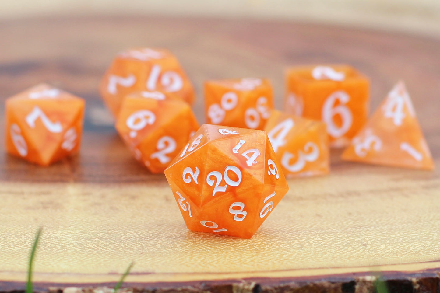 “Orange Decadence” RPG Dice Set